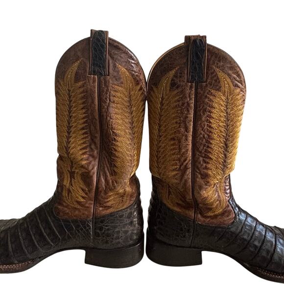 Rod Patrick crocodile Brown and Black Western Boots - Picture 3 of 10